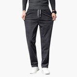 Roland men's corduroy drawstring pants in Gray, front view
