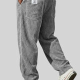 Earl men's wide wale corduroy pants in Gray, view 2