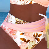 Faye | Bikini with Contrasting Floral Print and Slit