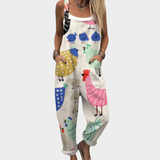 Gabriella | Whimsical Bird Print Overalls