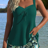 Sabrina | Striped Tankini with Swim Shorts