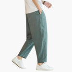 Lance men's loose tapered pants in Olive, front view