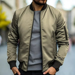 Glenn men's classic lightweight bomber jacket in Khaki, view 6