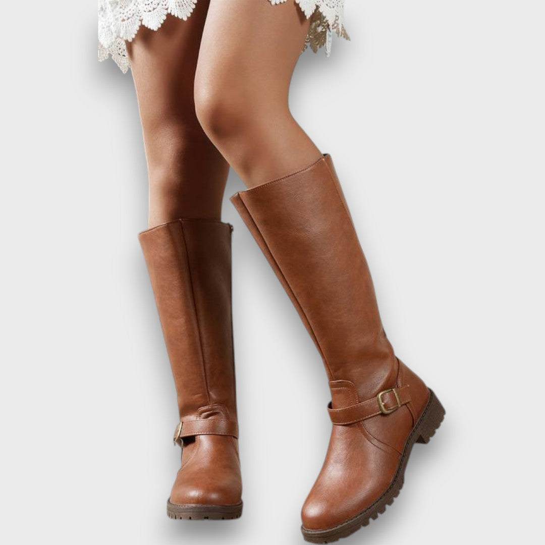 Avery - Low-heel riding-style boots