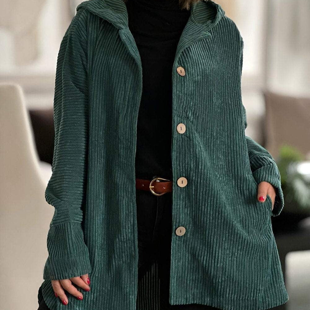 Abigail - Corduroy Hooded Cardigan