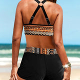 Gwen | High-Waisted Geometric Print Bikini