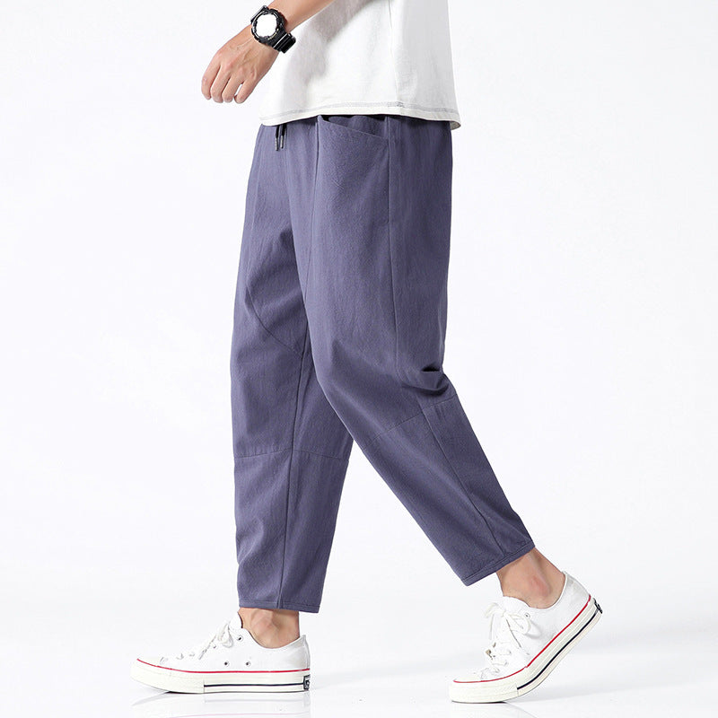 Harlan men's cropped harem pants in Blue Gray, view 2