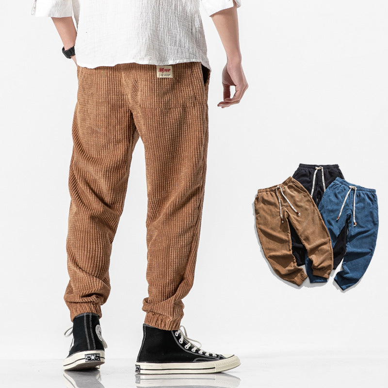 Ford men's corduroy jogger pants, front view