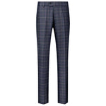 Marty men's windowpane check suit pants in Navy Blue, front view
