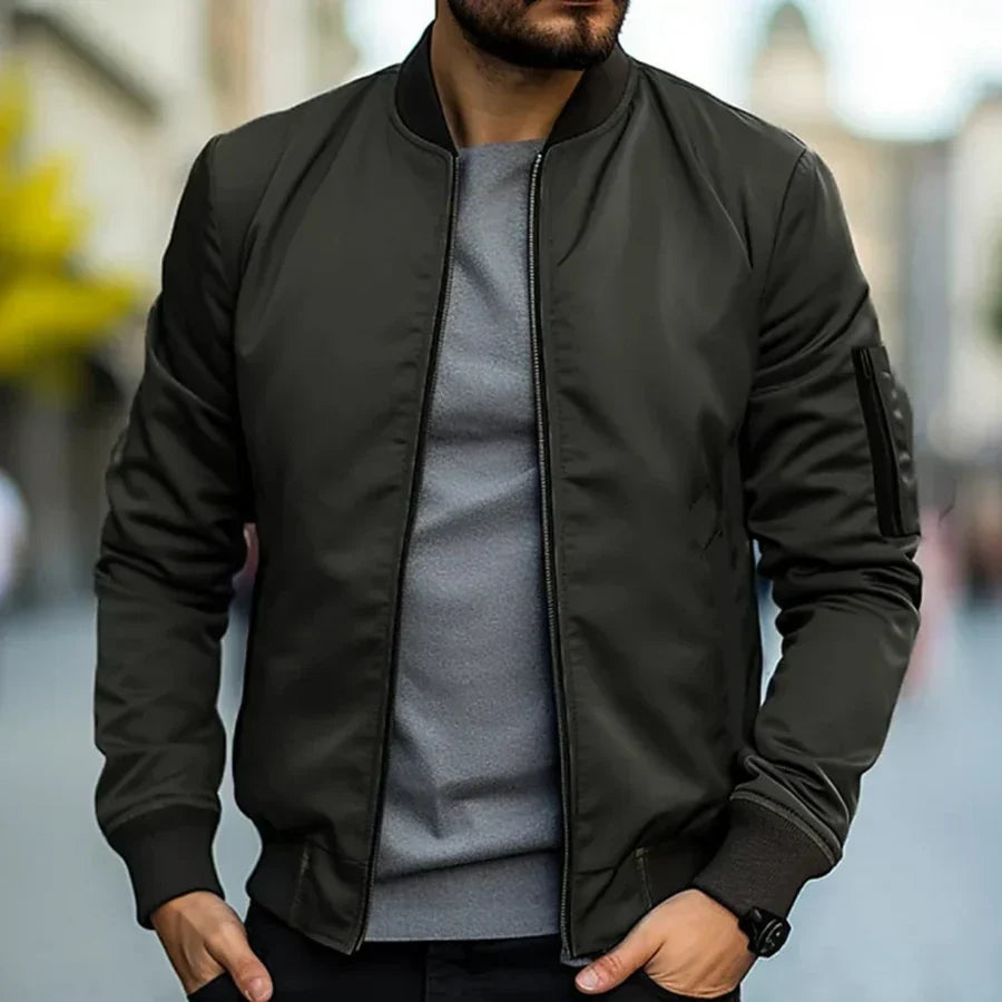 Glenn men's classic lightweight bomber jacket in Green, view 4