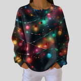 Sandra string light print waffle knit sweater, front view