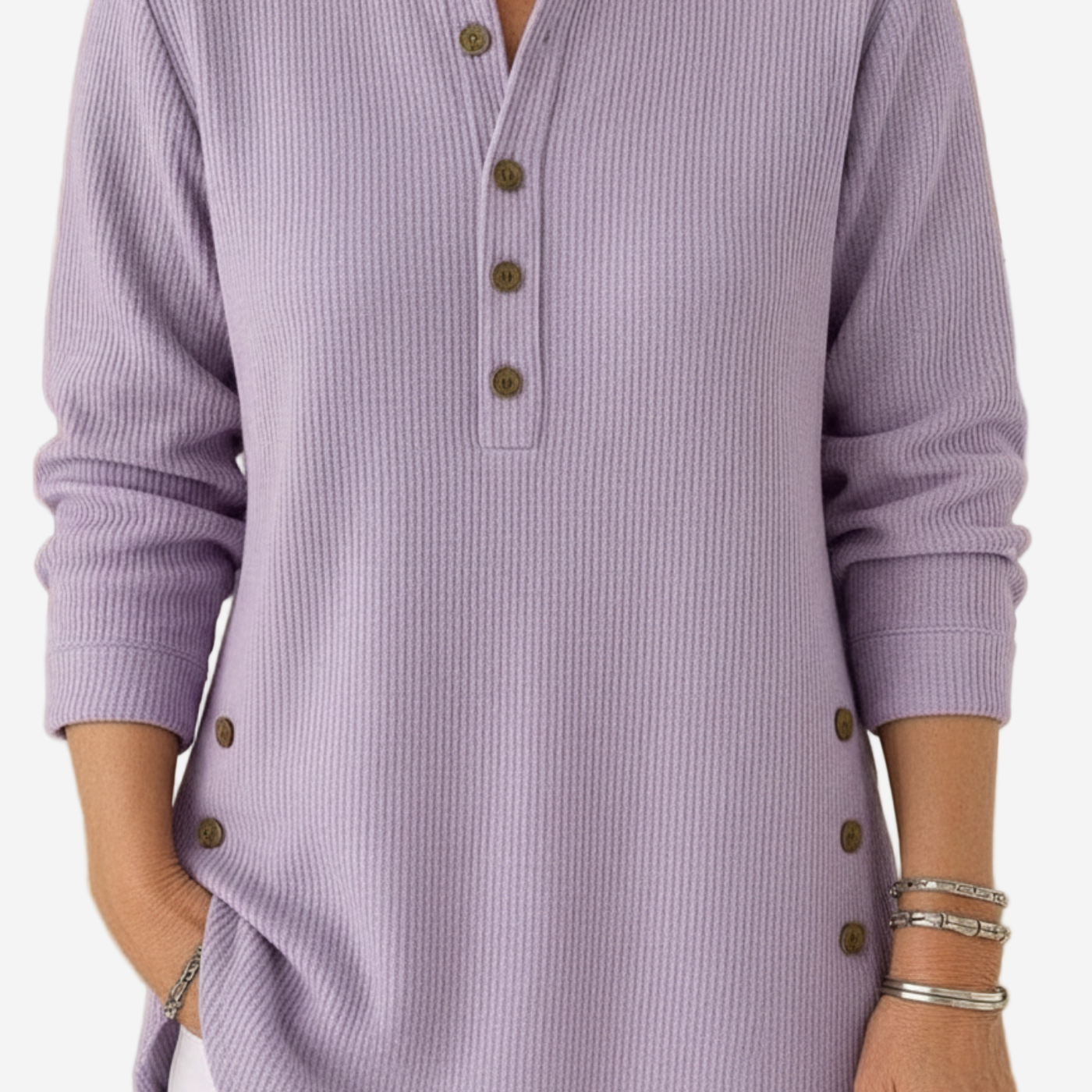 Kylie – Long Sleeve Solid Knit Sweater