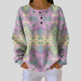 Amanda pastel daisy waffle knit sweater, front view