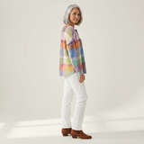 Abigail pastel plaid waffle knit sweater, view 4