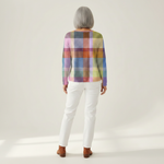 Abigail pastel plaid waffle knit sweater, view 5