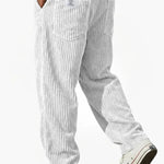 Earl men's wide wale corduroy pants in White, view 6