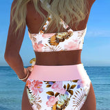 Faye | Bikini with Contrasting Floral Print and Slit