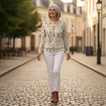 Hazel fall forest waffle knit sweater, view 6
