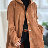 Abigail - Corduroy Hooded Cardigan