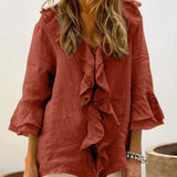 AUDREY - Women Chic Bell Sleeve Ruffle Top