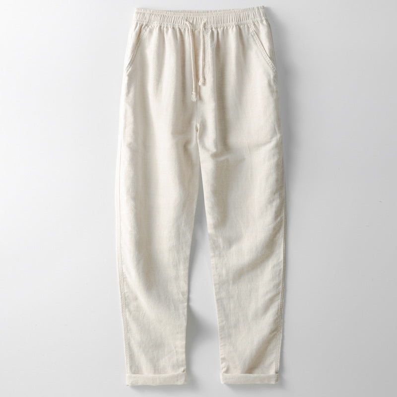 Ralph men's washed cotton drawstring pants in Khaki, view 2