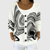 Dorothy - Black Marbled Button-Front Cardigan