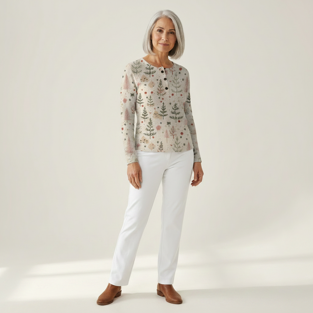 Hazel fall forest waffle knit sweater, view 3