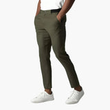 Cormac men's cropped stretch chino pants in Green, view 6