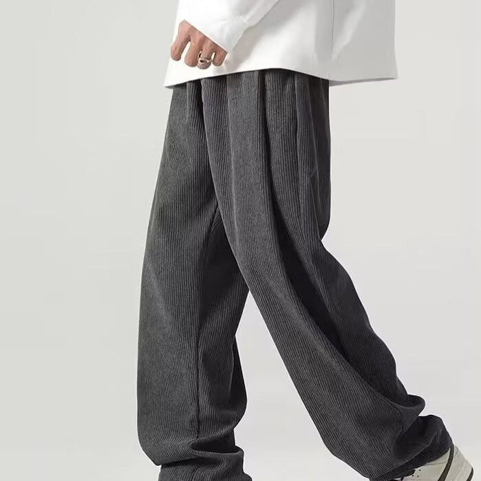 Howard men's retro relaxed fall pants in Dark Gray, view 5