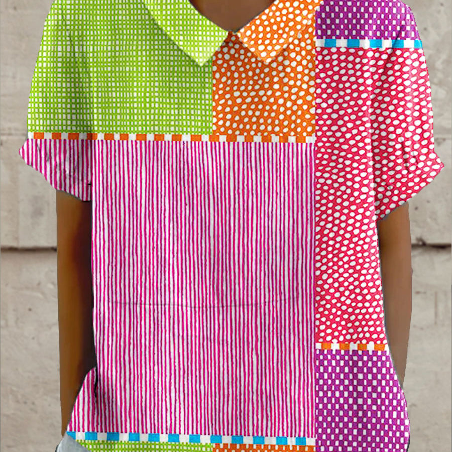 Vivian - Colorful Patchwork Blouse