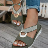 Brooke | Flat Sandals with Metal Buckle