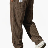 Earl men's wide wale corduroy pants in Brown, view 9