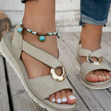 Brooke | Flat Sandals with Metal Buckle