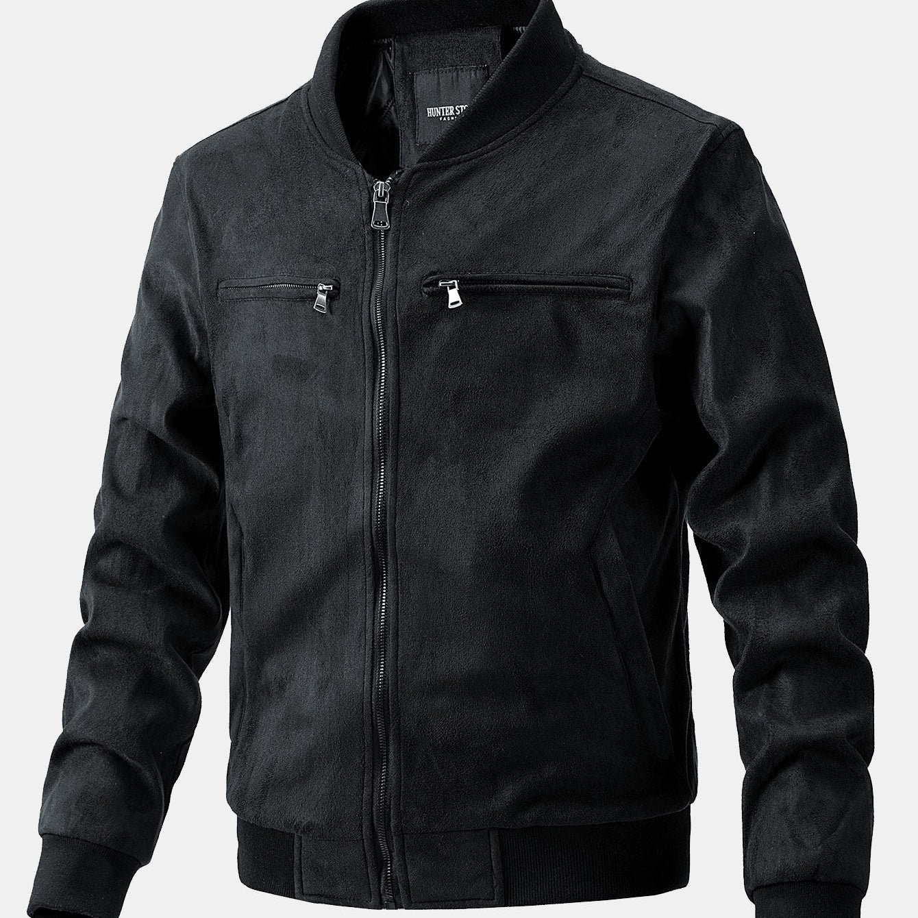 James | Suede Bomber Jacket with Padded Lining