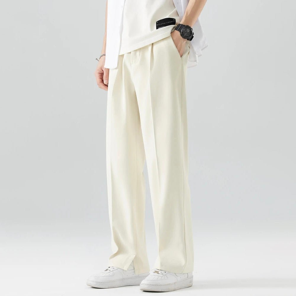 Linden men's wide leg lounge pants in White, view 4