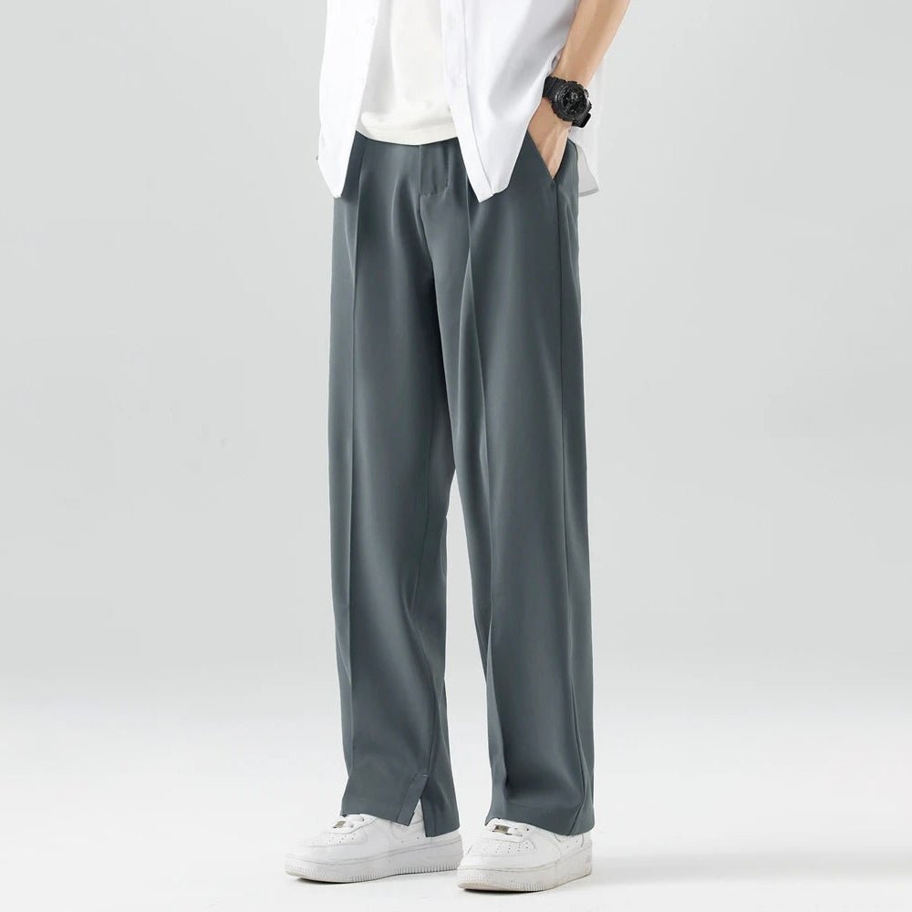 Linden men's wide leg lounge pants in Gray, view 5