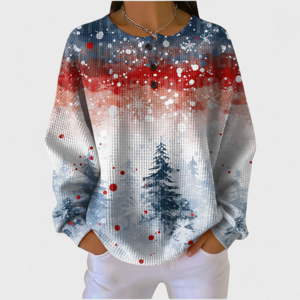 Jenna - Christmas Sweater with a Subtle Fir Tree Pattern