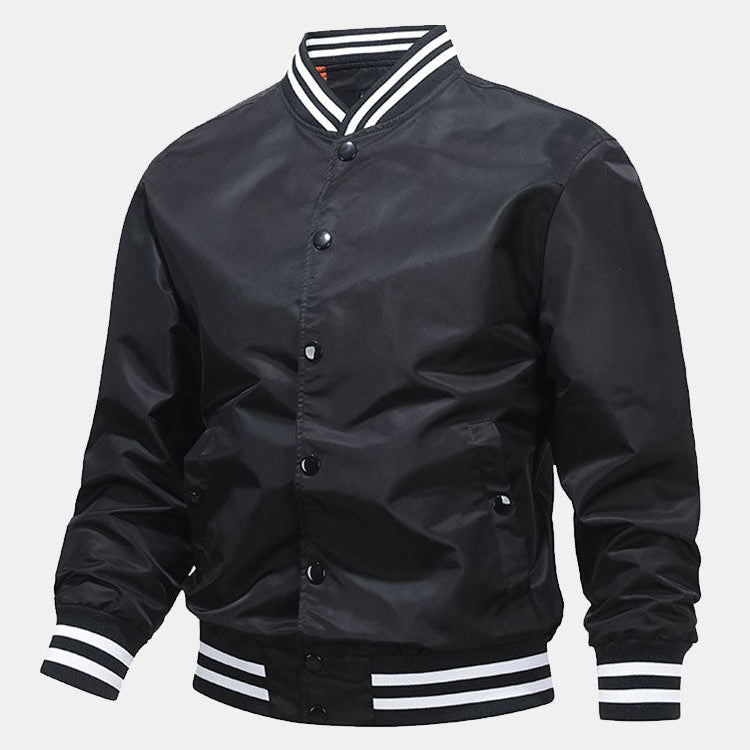 Hudson | Ribbed Trim Baseball Jacket