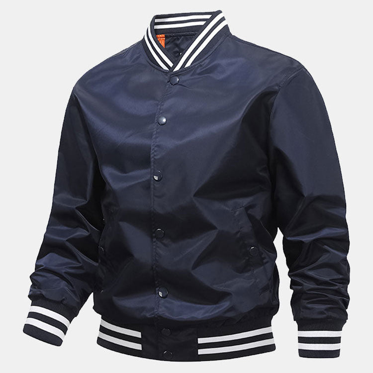 Hudson | Ribbed Trim Baseball Jacket