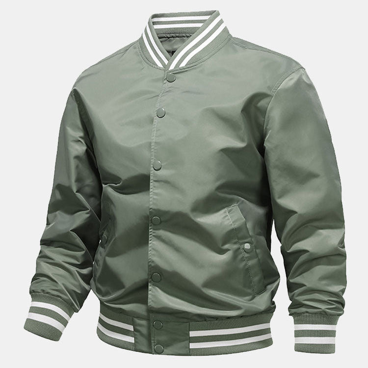 Hudson | Ribbed Trim Baseball Jacket