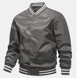 Hudson | Ribbed Trim Baseball Jacket