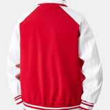 Jensen | Stand Collar Baseball Jacket with Contrast Embroidery