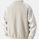 Jensen | Stand Collar Baseball Jacket with Contrast Embroidery