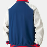 Jensen | Stand Collar Baseball Jacket with Contrast Embroidery