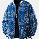 Ellis | Paisley Print Baseball Jacket with Stand Collar