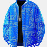 Ellis | Paisley Print Baseball Jacket with Stand Collar