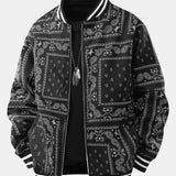 Ellis | Paisley Print Baseball Jacket with Stand Collar