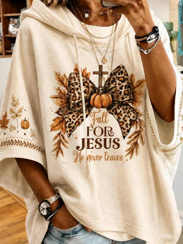 Janine Cross Pumpkin Half Sleeve Hoodie, detail view