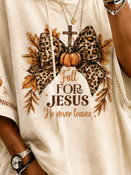Janine Cross Pumpkin Half Sleeve Hoodie, detail view