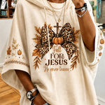 Janine Cross Pumpkin Half Sleeve Hoodie in beige, front view